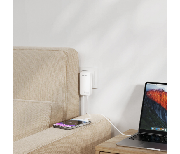 4smarts Ładowarka sieciowa FlatPlug Slim Dual 45W GaN 2xUSB-C biały - 1512694 - zdjęcie 2